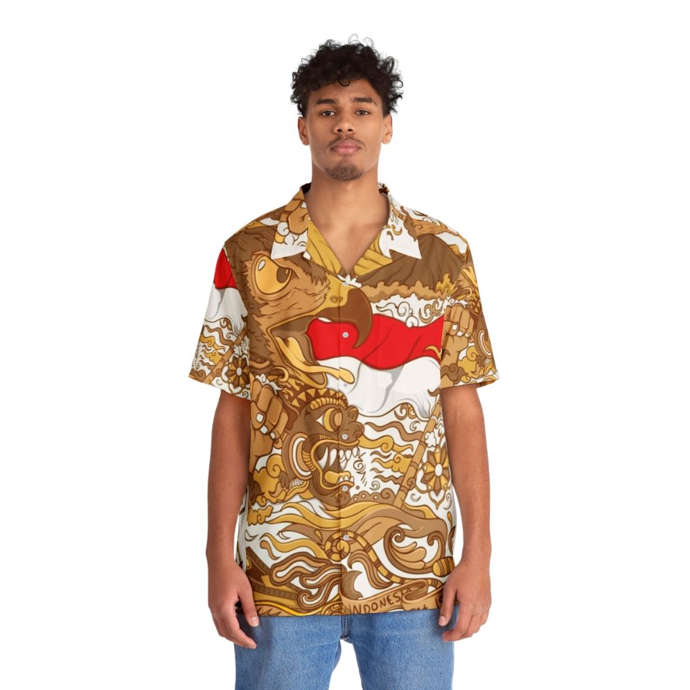 Rise Of Indonesia Hawaiian Shirt with Tropical Bali Patterns - People Front