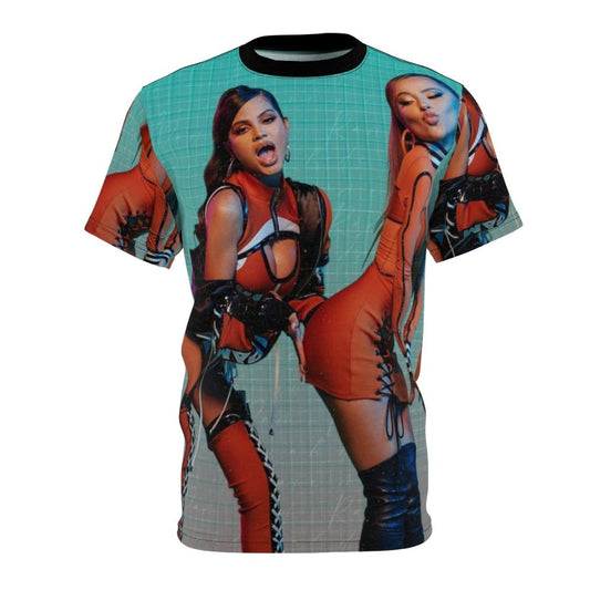 T-shirt featuring a fan-created design inspired by Natti Natasha and Becky G, incorporating elements of Latin music, pop, and reggaeton aesthetics.