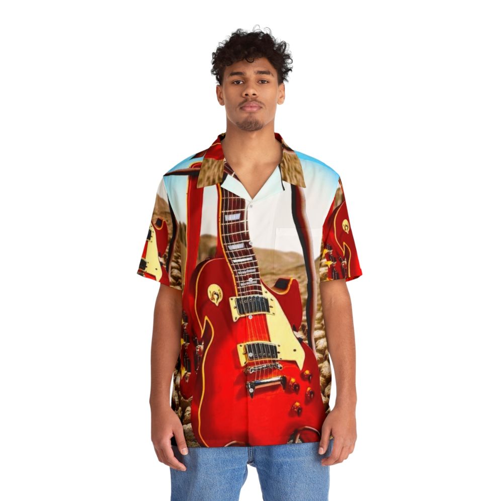 Vintage abstract melted guitar Hawaiian shirt - People Front