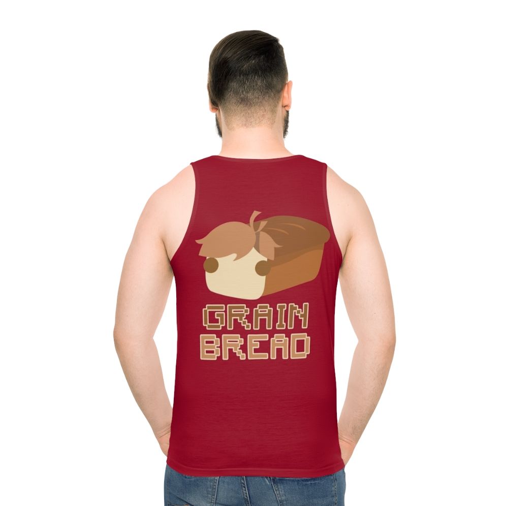 Unisex grain bread tank top with hermitcraft design - men back