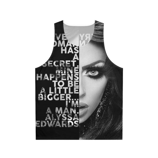 Alyssa Edwards text portrait unisex tank top