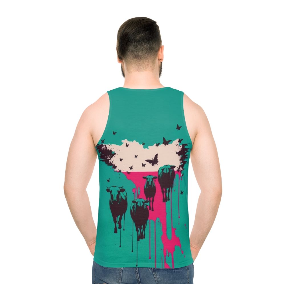 Unisex tank top with the message "Fight Escape Or Die" - men back