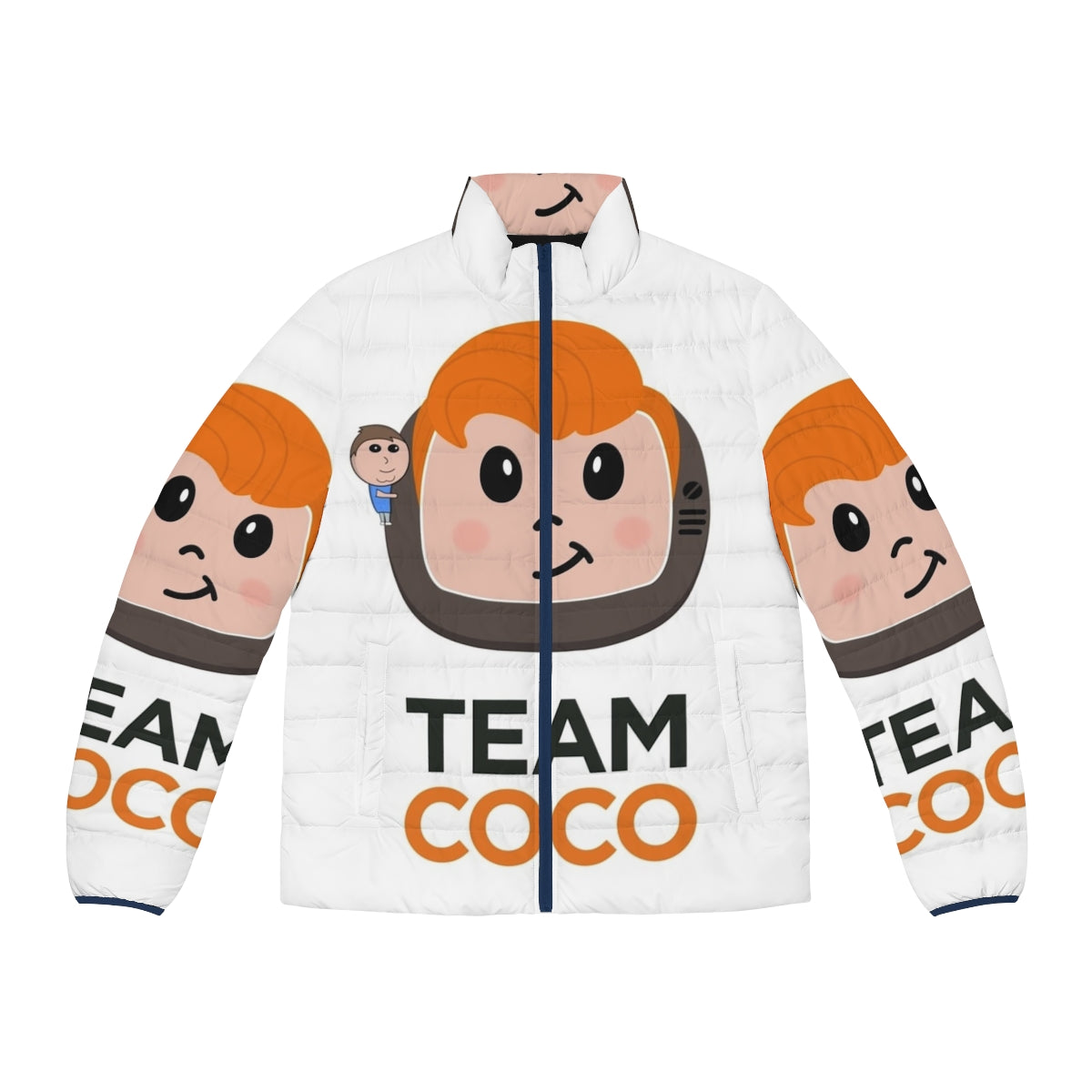 Team Coco Fan Art Puffer Jacket featuring Conan O'Brien design