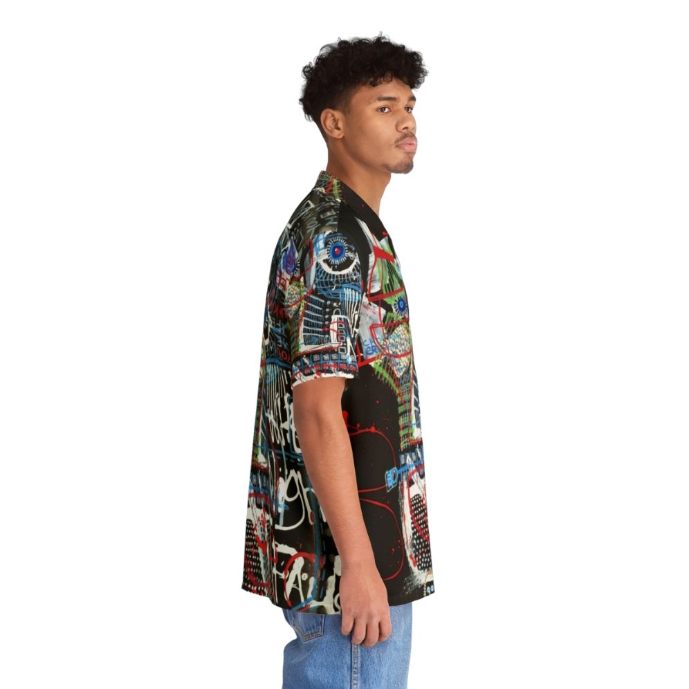 Contemplative Hawaiian Shirt with Abstract Art and Neo-Expressionist Poetry - People Pight