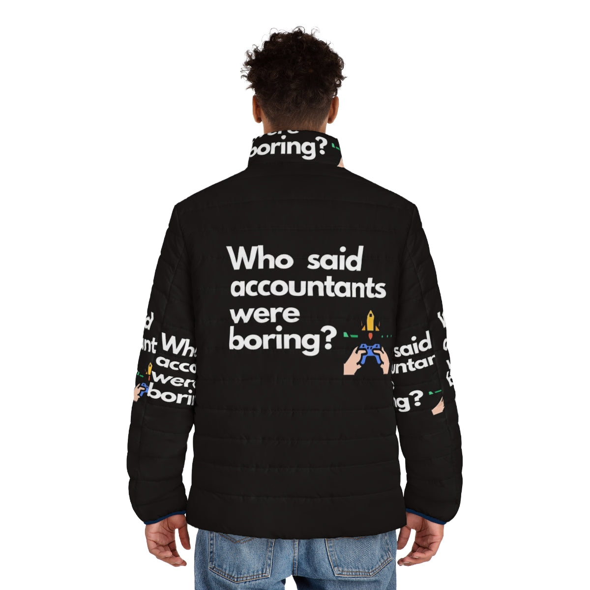 EvartDesign's Accountant Puffer Jacket - Stand out from the crowd and show your pride in your profession. - men back