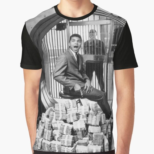 Graphic t-shirt featuring a portrait of Muhammad Ali, the legendary boxer known as "The Greatest"