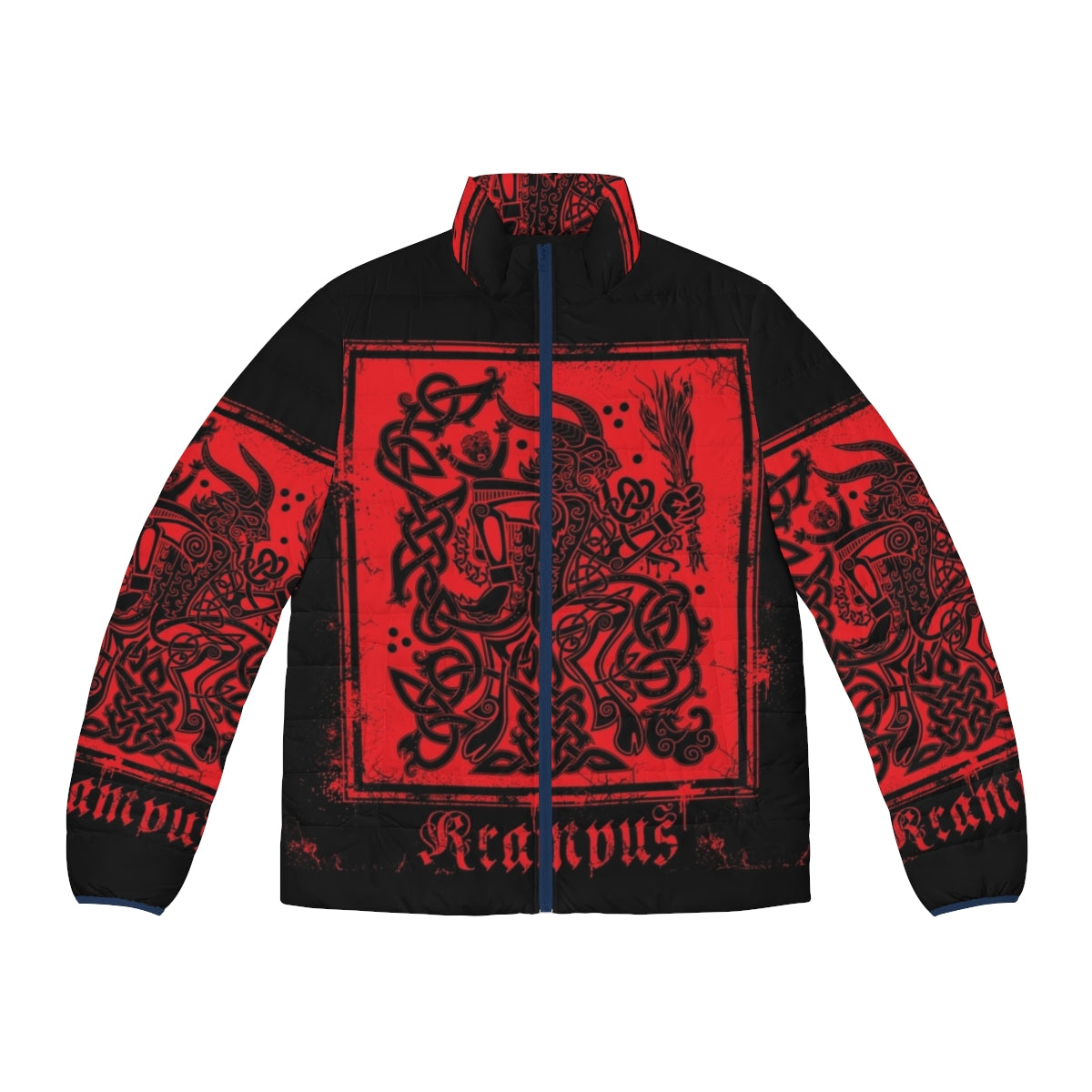 Keltic Krampus II Puffer Jacket with Celtic folklore and Krampus design