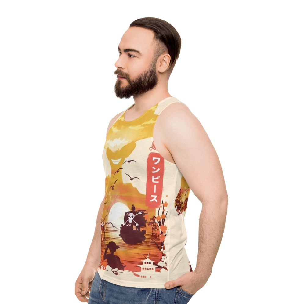 One Piece Luffy Anime Tank Top - men side