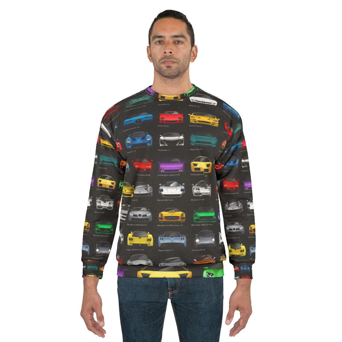 Minimalist super cars sweatshirt design - men