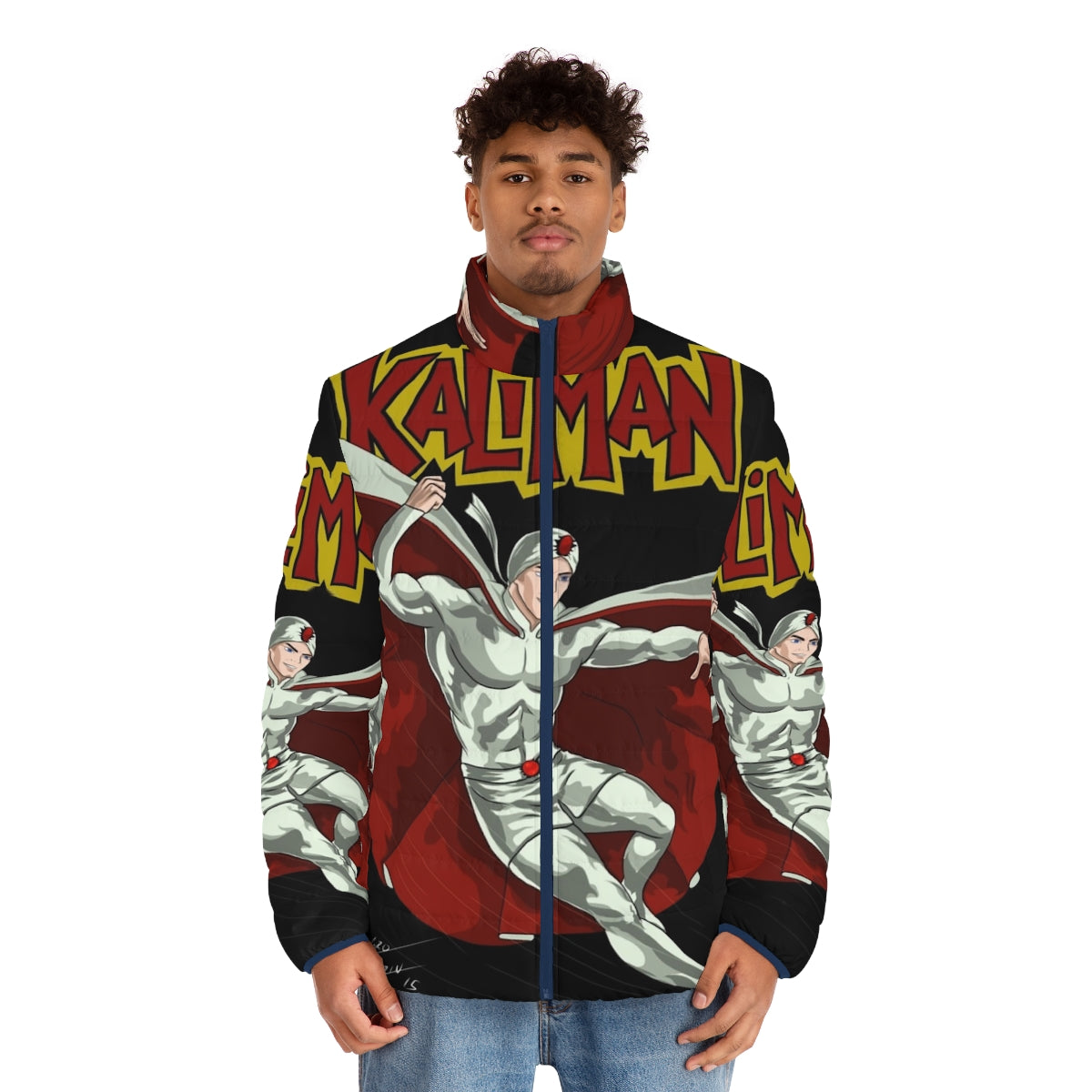 Kaliman Retro Puffer Jacket - Vintage Superhero Inspired Outerwear - men front