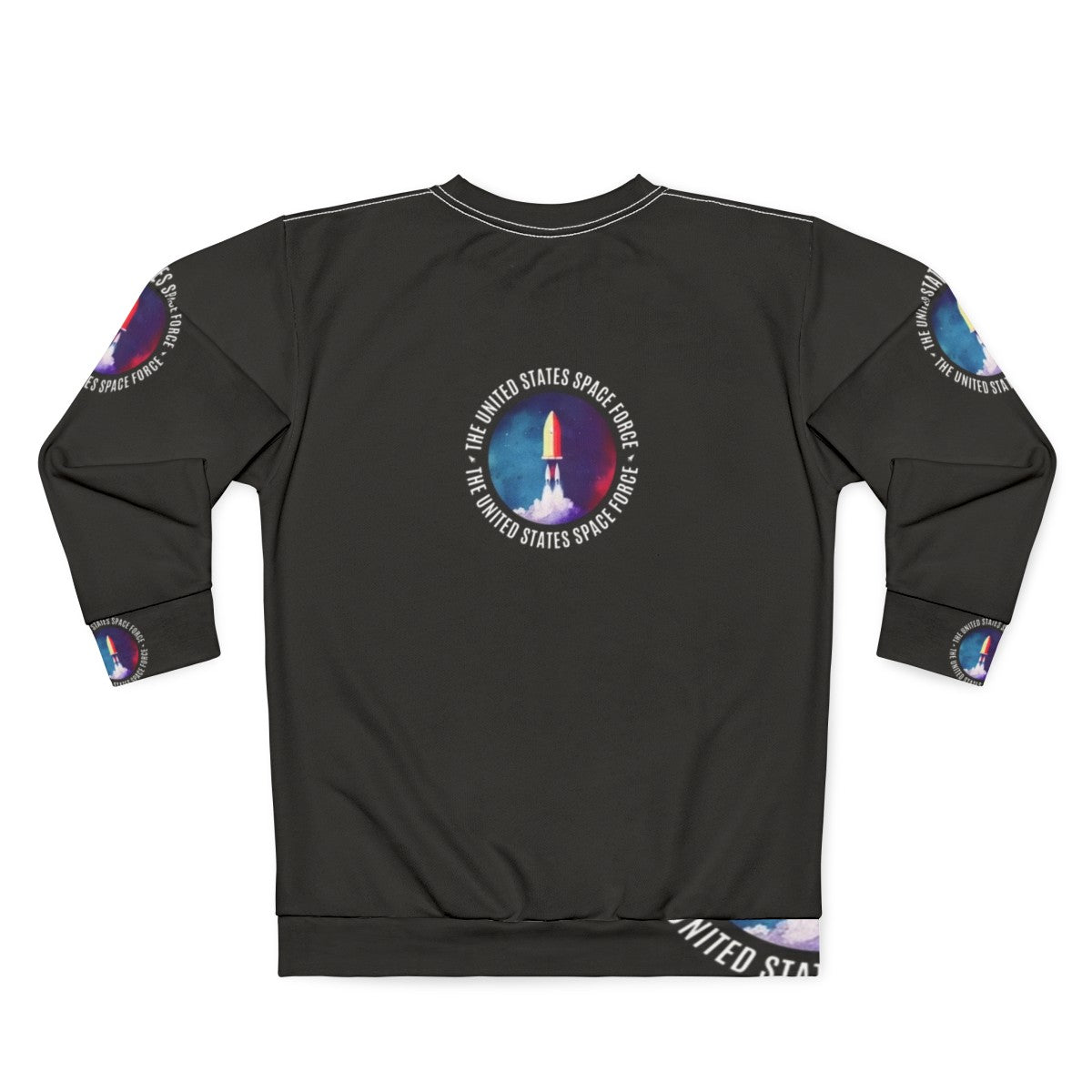 Colorful Space Force Rocket Logo Sweatshirt - Back