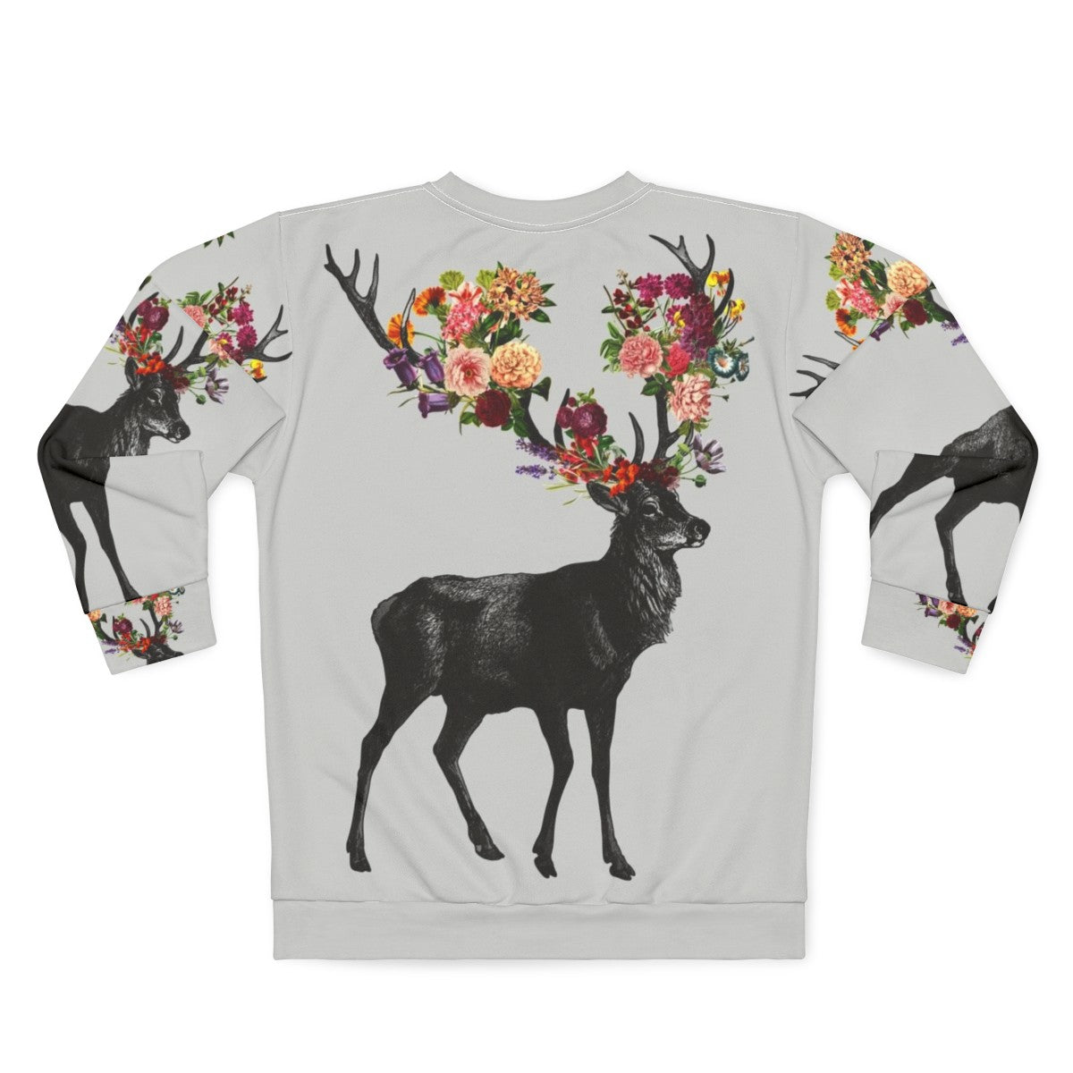 Floral sweatshirt with a nature-inspired deer design - Back