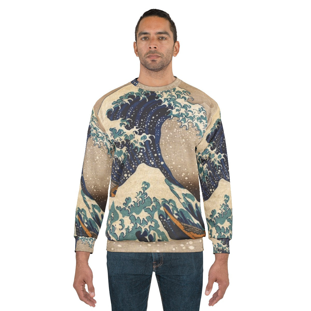 "The Great Wave Off Kanagawa" Japanese art sweatshirt - men