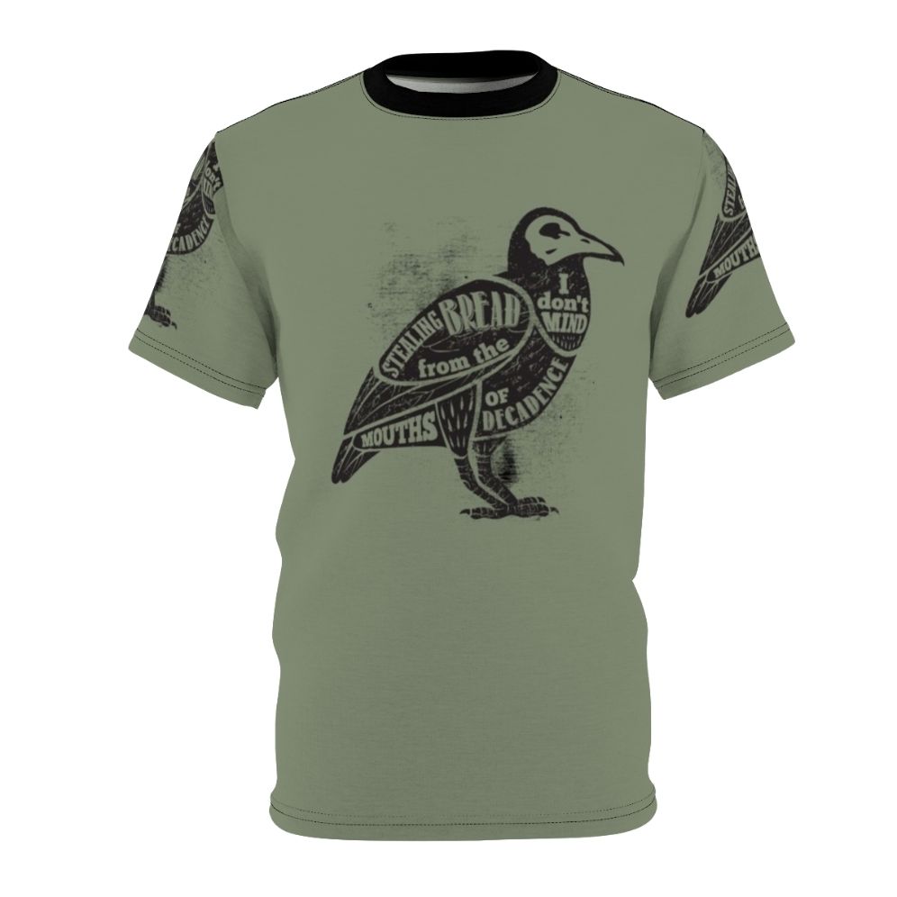 Vintage-style t-shirt featuring a skull and crow design, inspired by the grunge rock band Pearl Jam