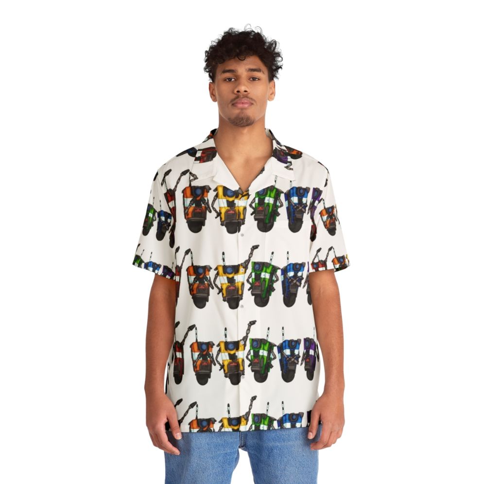 Borderlands Claptrap Rainbow Horizontal Hawaiian Shirt - People Front