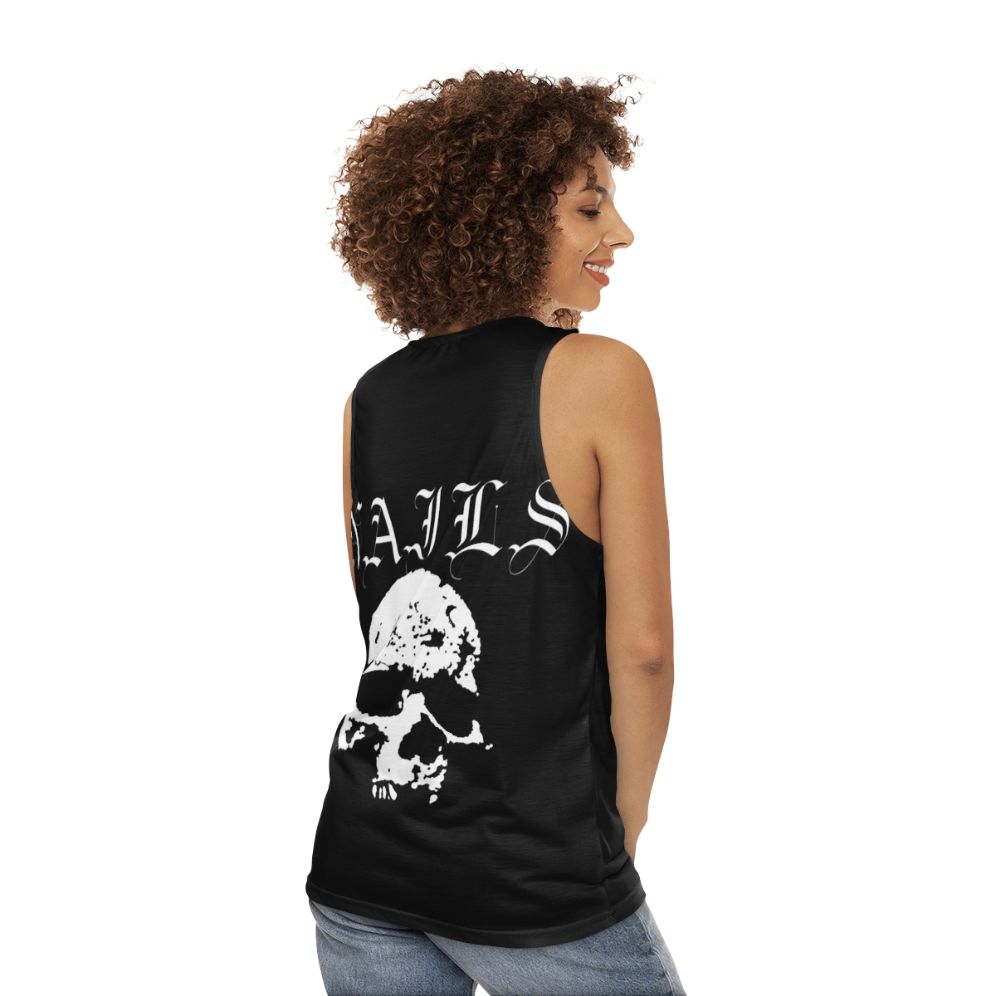 Nails hardcore punk band white unisex tank top - women back