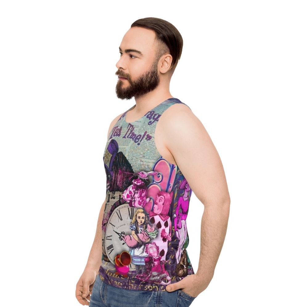 Vintage Alice in Wonderland Unisex Tank Top - men side