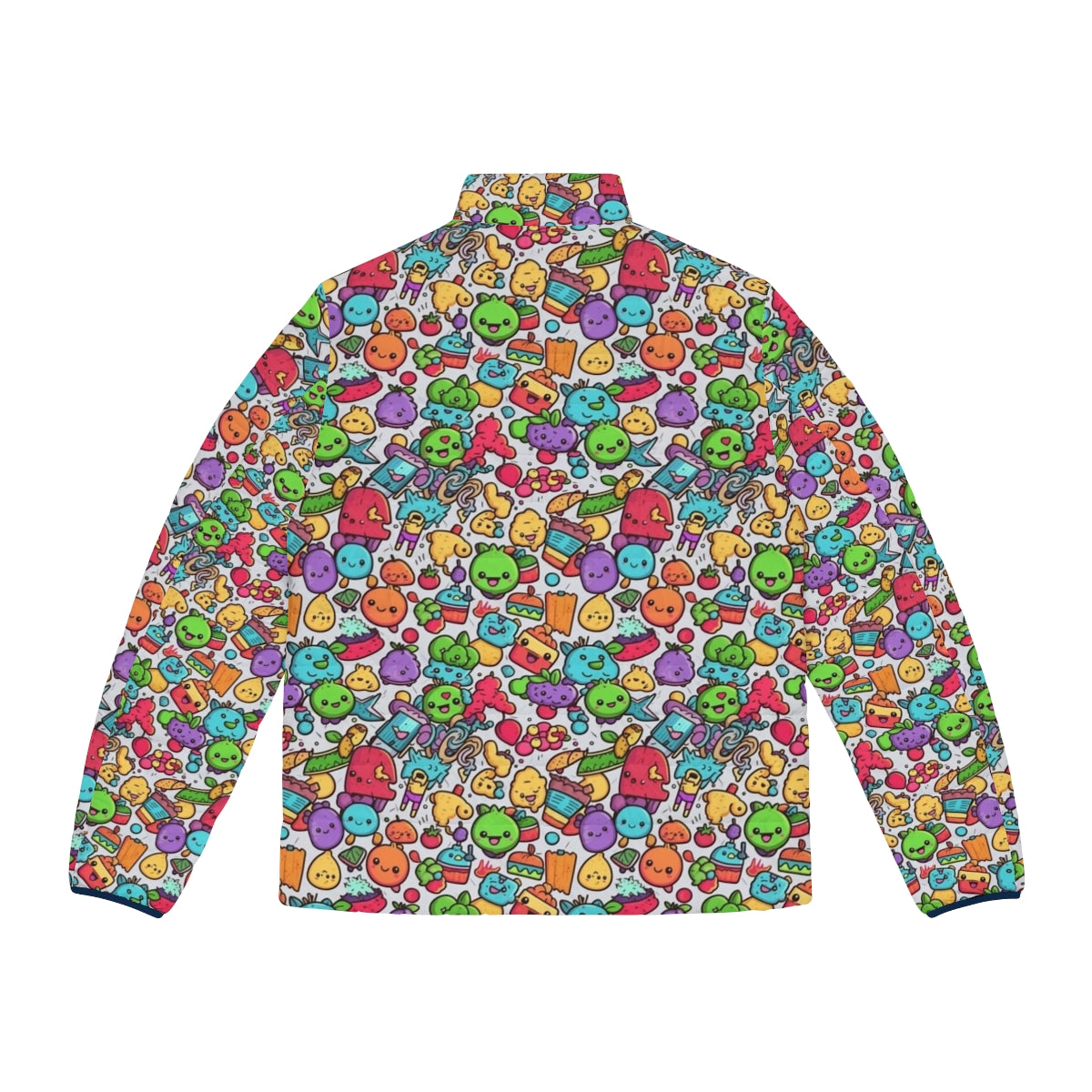 Hobbies Cartoon Puffer Jacket 6 with abstract and hipster design - Back