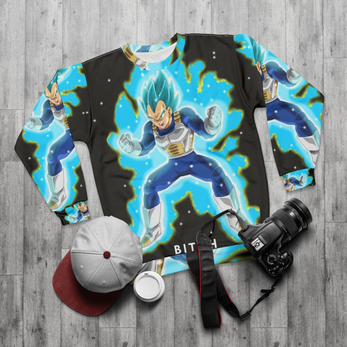 Bitch I'm Adorable Dragon Ball Anime Sweatshirt - flat lay