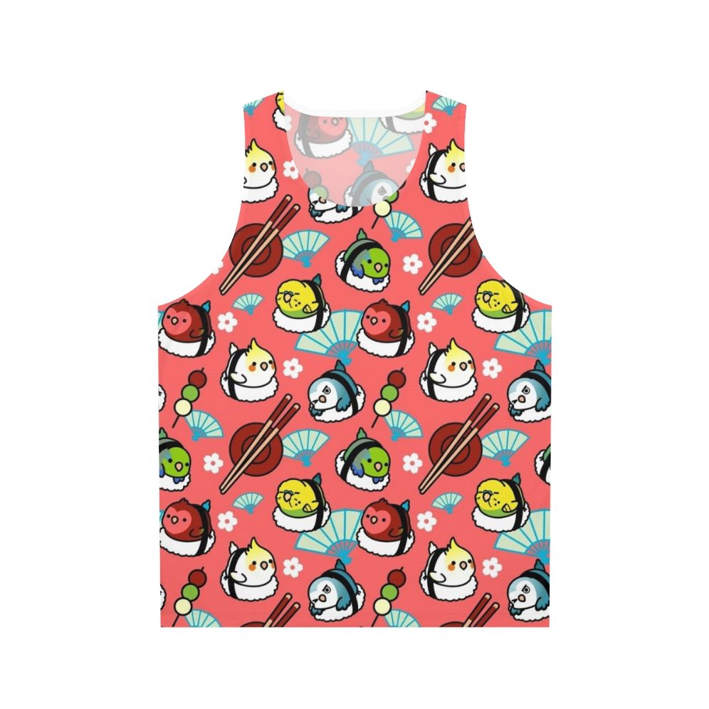 Kawaii sushi time lovebird unisex tank top