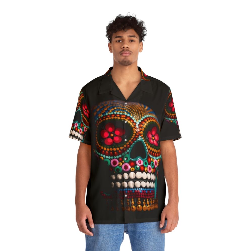 Day of the Dead Skull Hawaiian Shirt - People Front