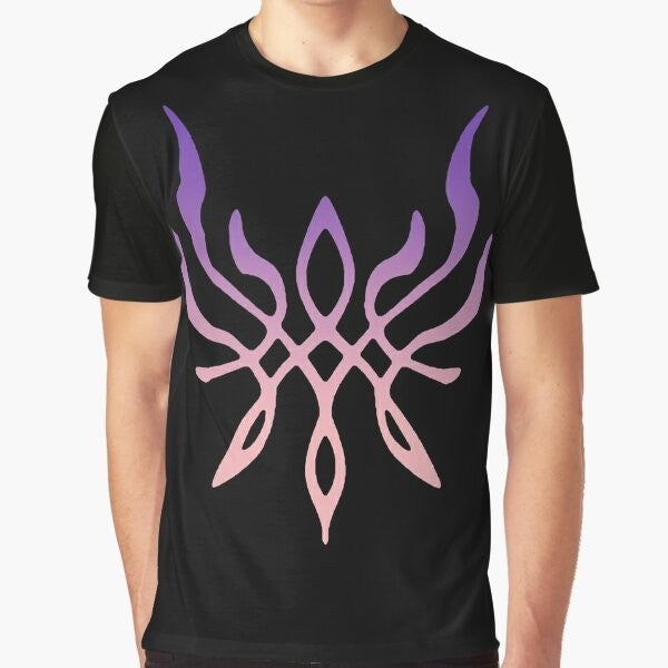 Fire Emblem Three Houses graphic tee with the Crest of Flames design featuring Byleth