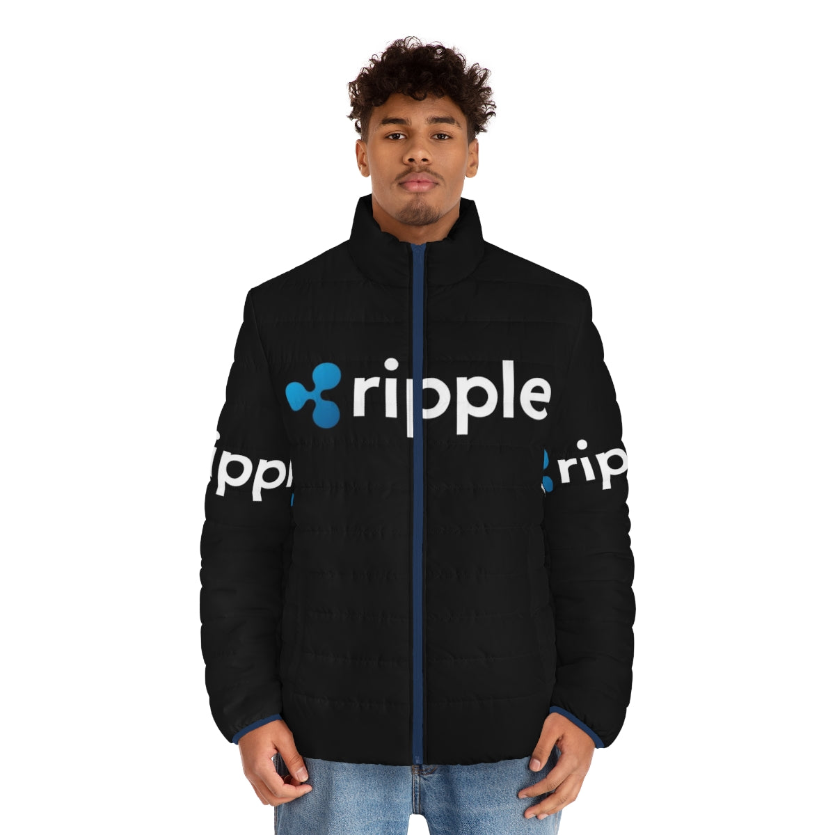 Ripple XRP Cryptocurrency Puffer Jacket - men front