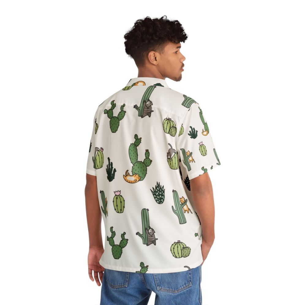 Cacti Cats Hawaiian Shirt with Vibrant Tropical Pattern - People Back