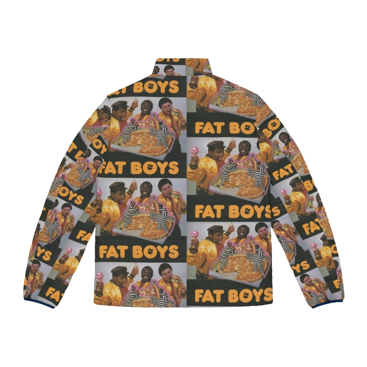 Fat Boys Puffer Jacket with Rapper, Hip Hop, and Deejay Graphic - Back