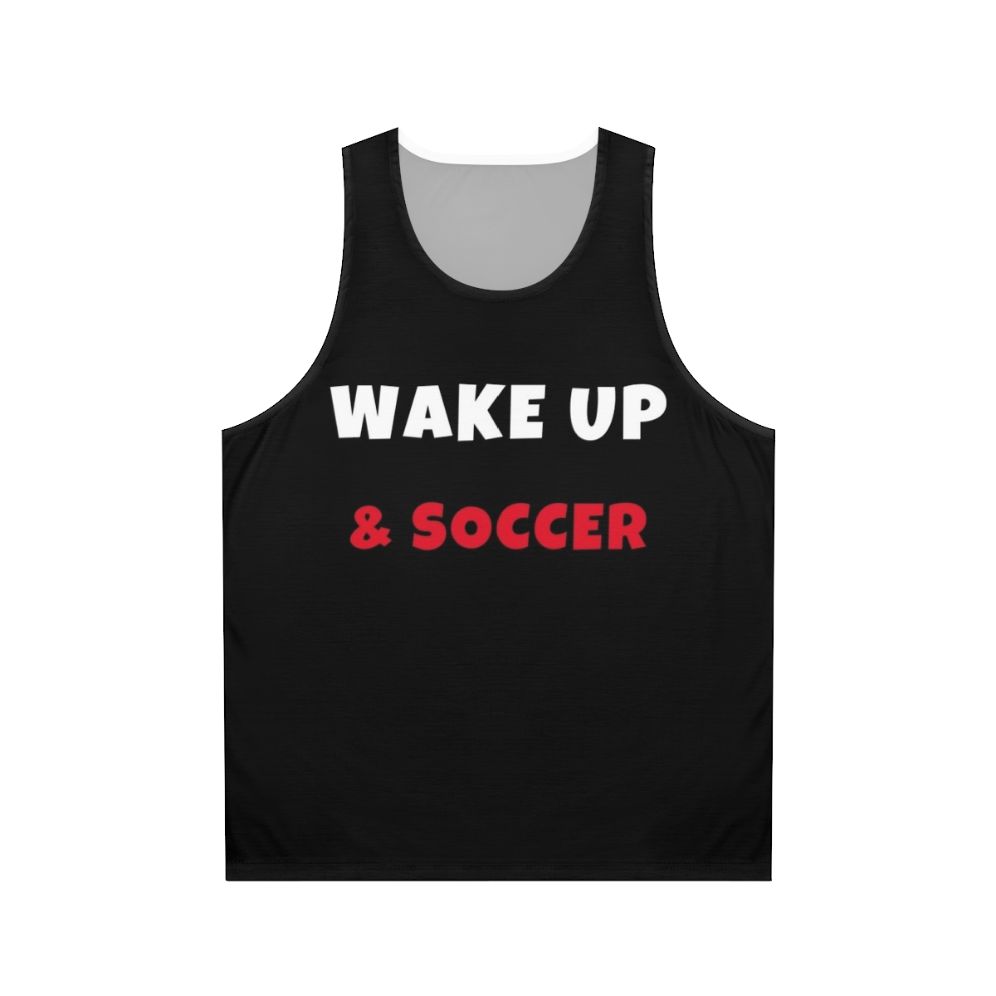 Unisex tank top featuring a soccer-themed design for active lifestyle enthusiasts