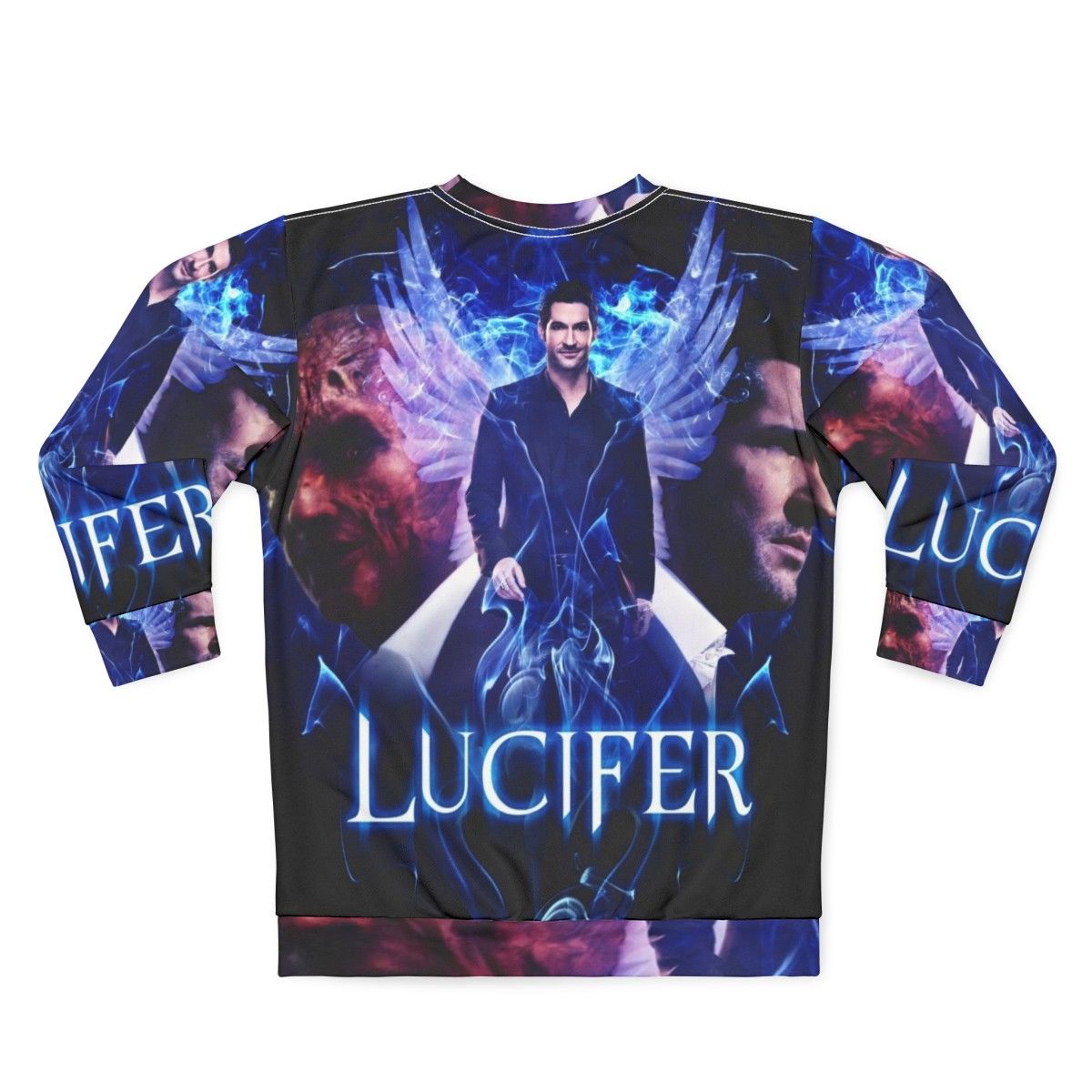 Lucifer Morningstar Devil Vs Angel Sweatshirt - Back