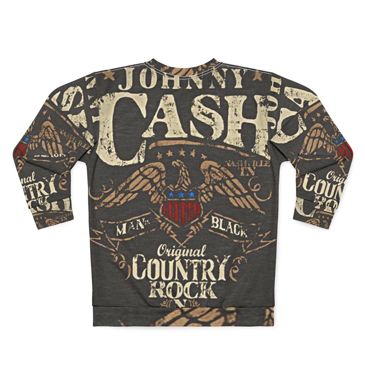 Johnny Cash Country Rock and Roll Retro Sweatshirt - Back