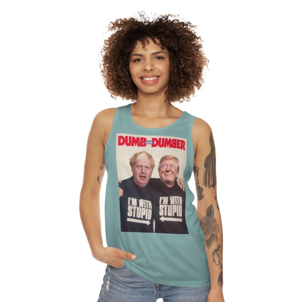 Anti-Trump and Anti-Boris Johnson Unisex Tank Top - women