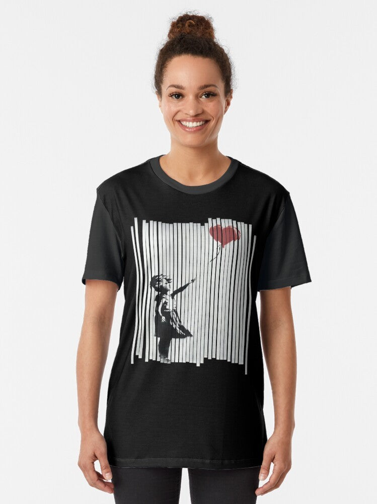 Banksy-inspired "Shredded Balloon Girl" graphic t-shirt - Women