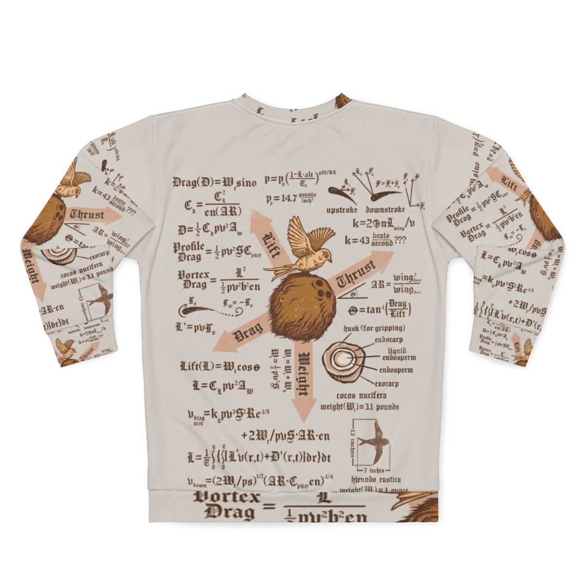 "Monty Python 'The Weight Ratios of Holy Grail' Sweatshirt" - Back