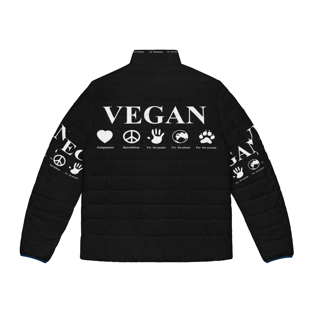 Vegan puffer jacket made from sustainable, cruelty-free materials - Back