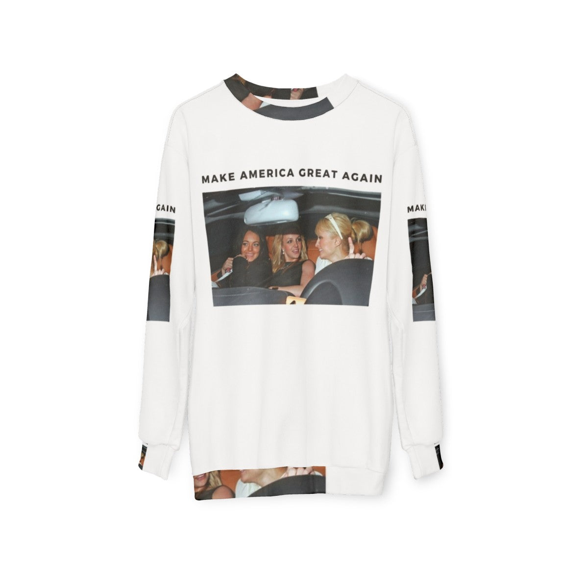 Celebrity fashion pop culture themed sweatshirt - hanging