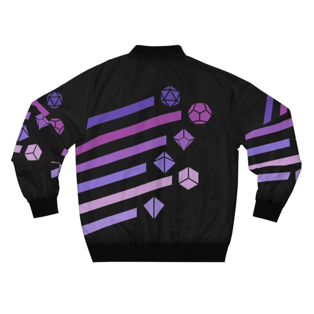 Lofi aesthetic dice tabletop RPG bomber jacket with minimalist design - Back