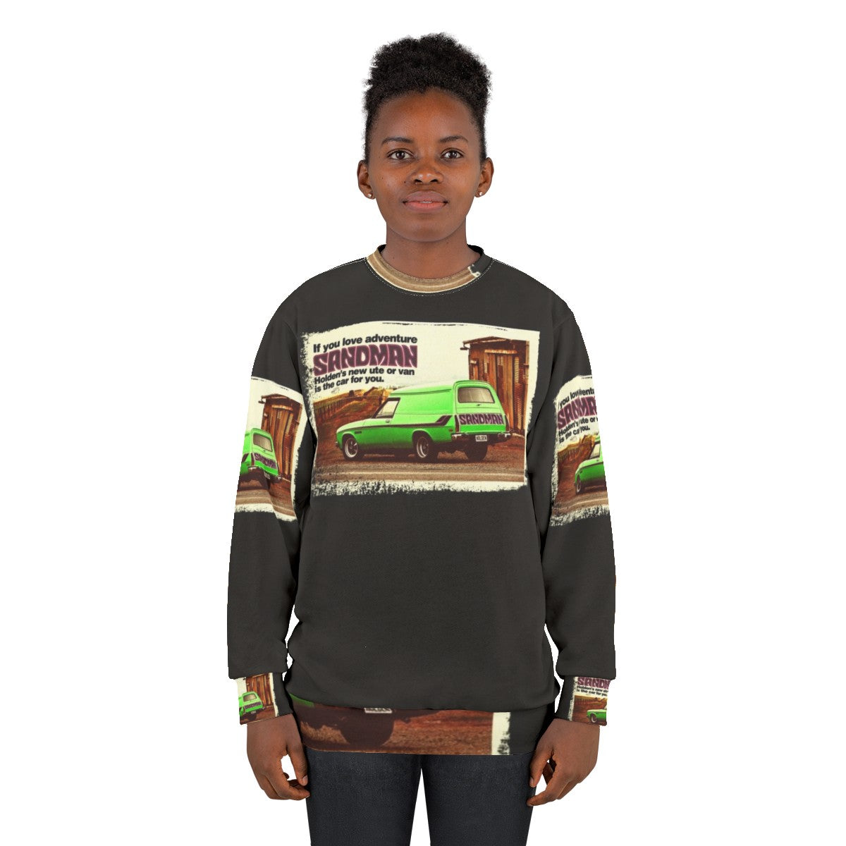 Holden Sandman Panel Van Retro Sweatshirt with Vintage Car Design - women