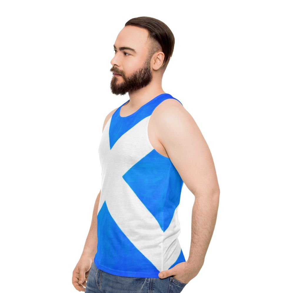 Vintage Scottish Flag Unisex Tank Top - men side