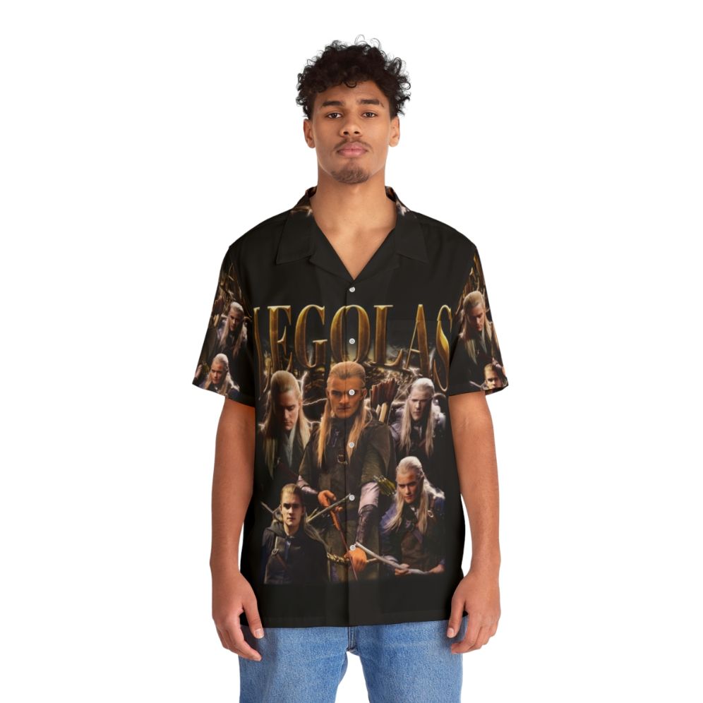 Retro Legolas Hawaiian Shirt Inspired by Lord of the Rings - People Front