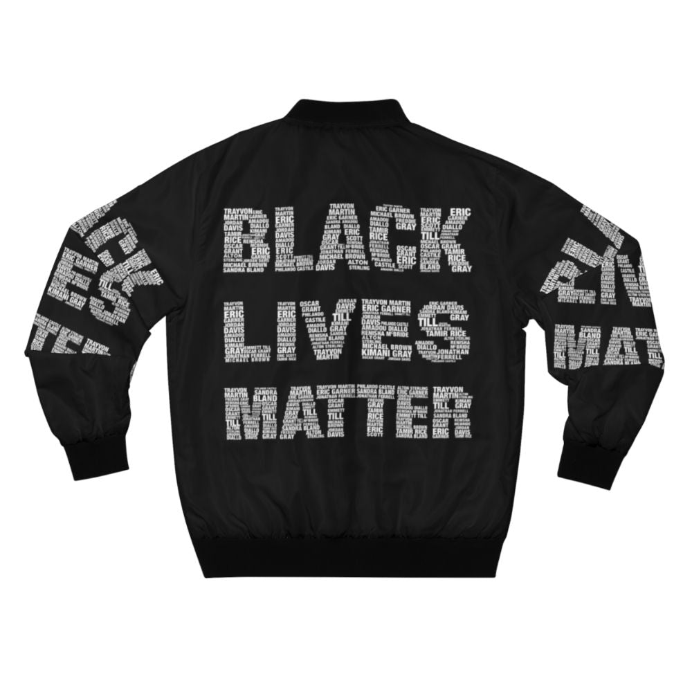 Black Lives Matter Commemorative Bomber Jacket featuring protest and civil rights imagery - Back