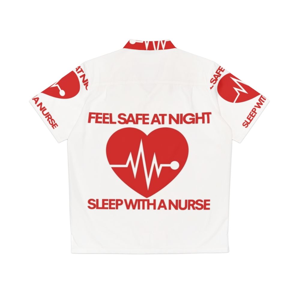 Nurse Hawaiian Shirt - Feel Safe At Night With A Nurse - Back