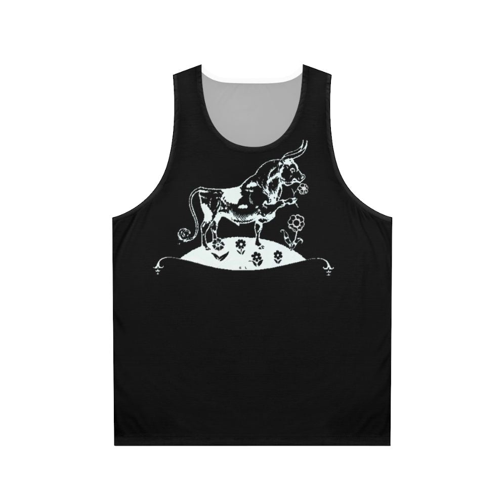 Ferdinand The Bull White Unisex Tank Top for Indie Rock Music Fans