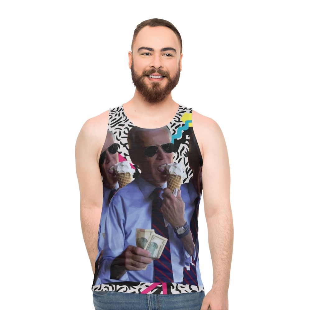 Biden Vaporwave 90s Aesthetic Unisex Tank Top - men