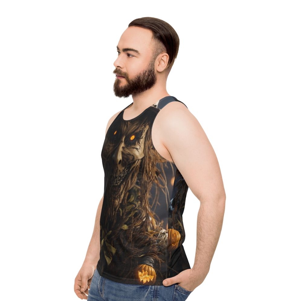 Halloween scarecrow unisex tank top - men side