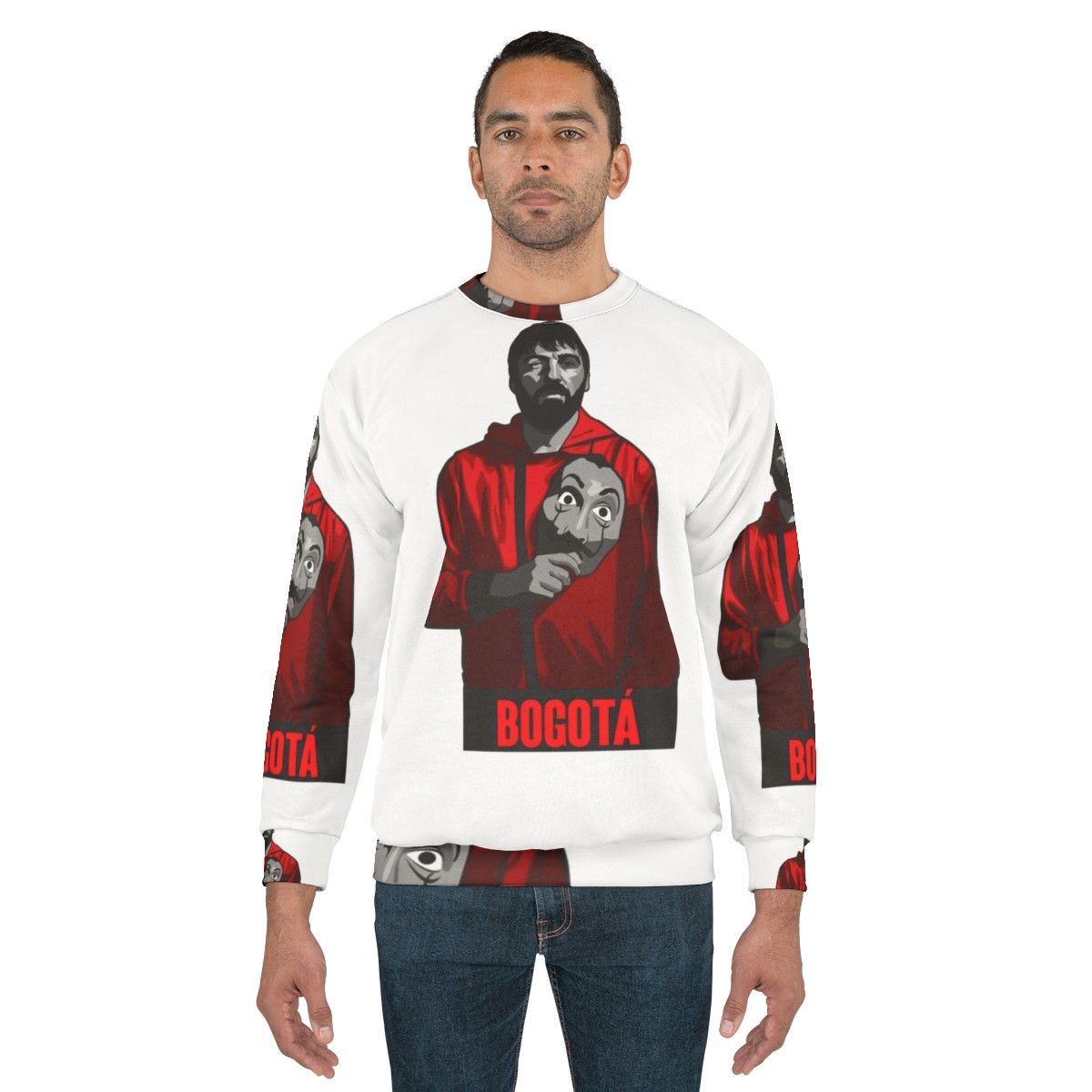 Money Heist Bogota Sweatshirt featuring Netflix 'La Casa de Papel' fan art - men