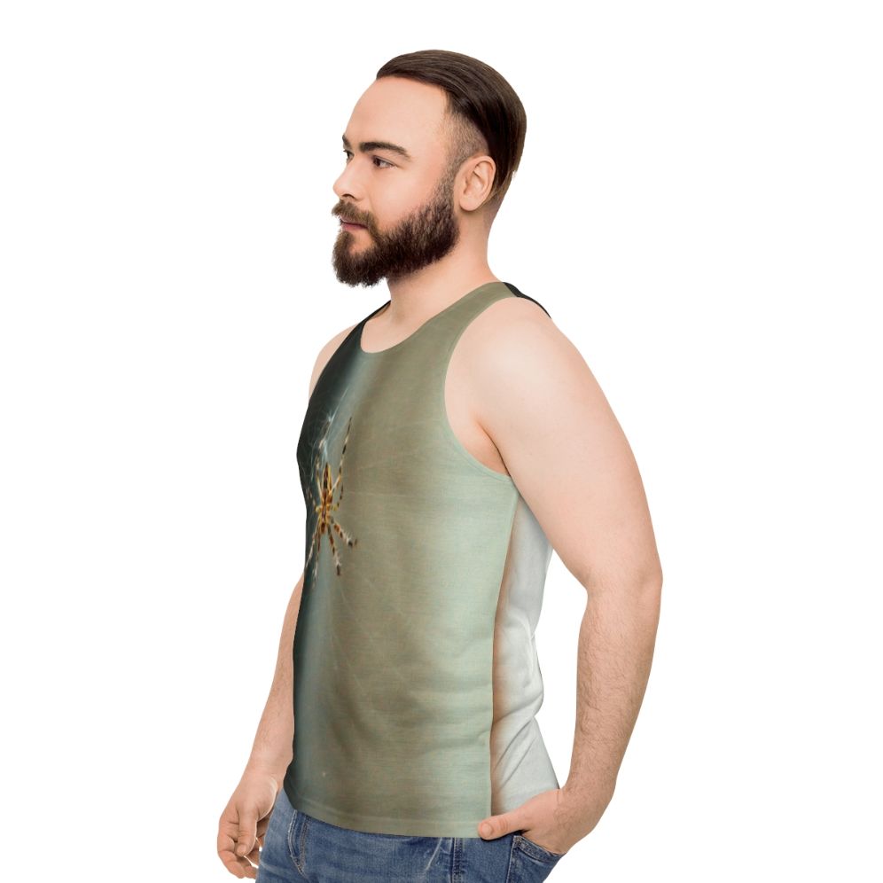 Unisex spider web insects animals tank top - men side