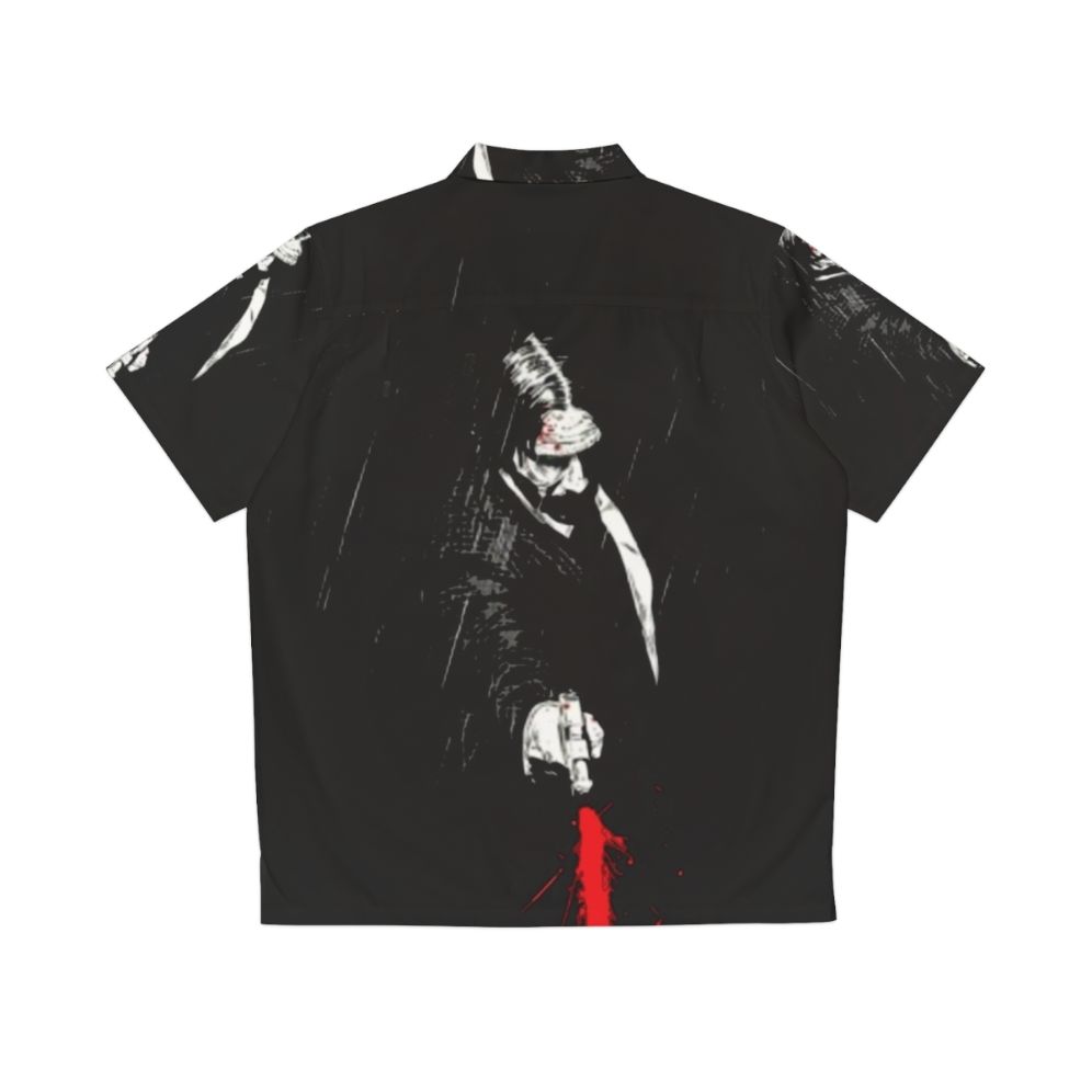 Baba Yaga John Wick Inspired Hawaiian Shirt in Red and Blood - Back