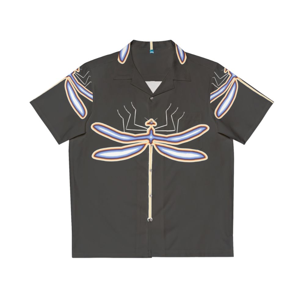 Dragonfly Hawaiian shirt with legendary animals and abstract nature-inspired design